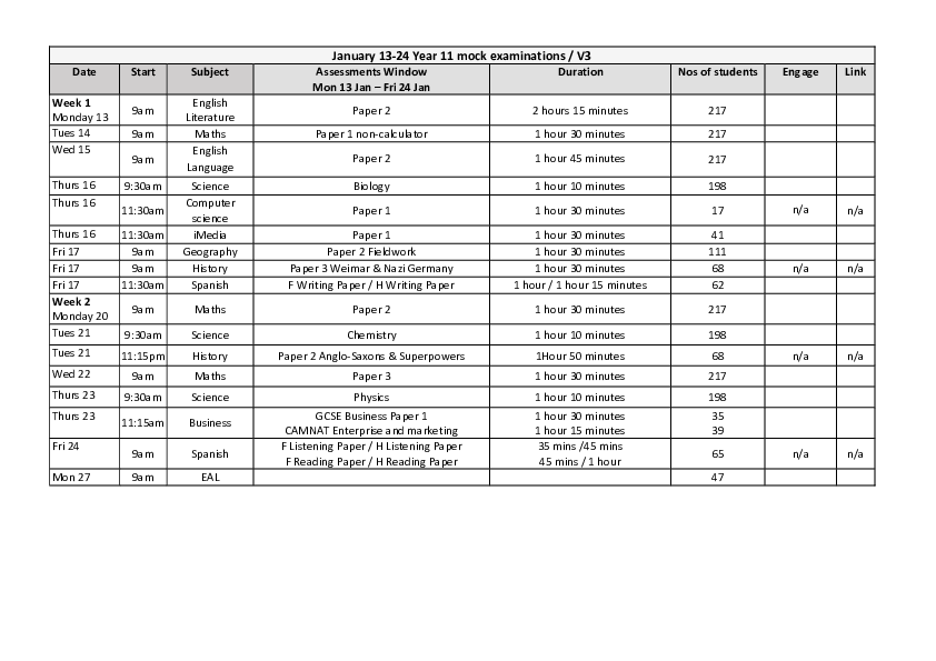 EA January 2025 Mock examinations Copy